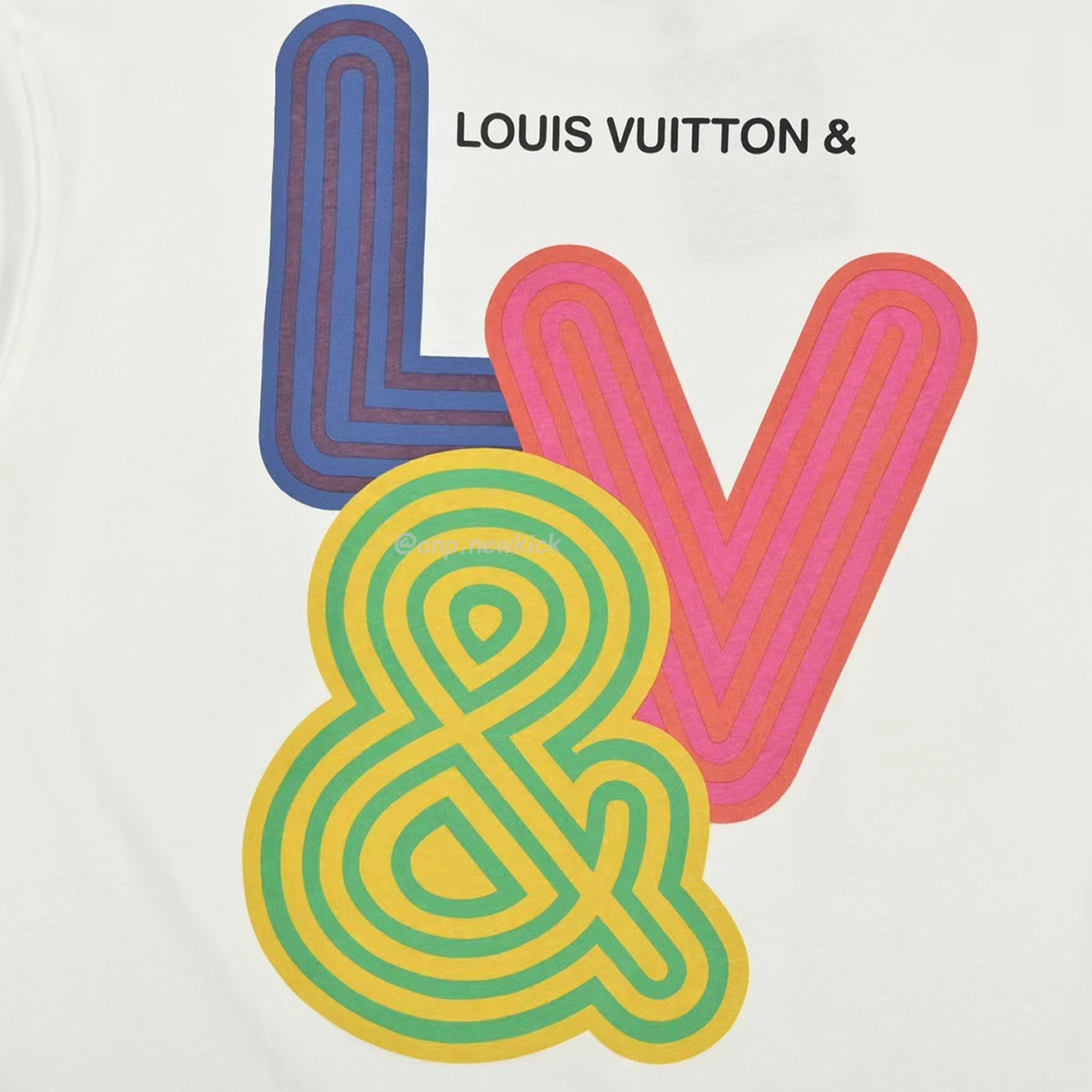 Louis Vuitton Colorful Letter Printed Short Sleeves T Shirt (2) - newkick.cc